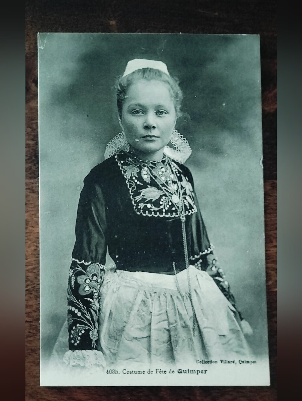 Black & White French Girl Postcard